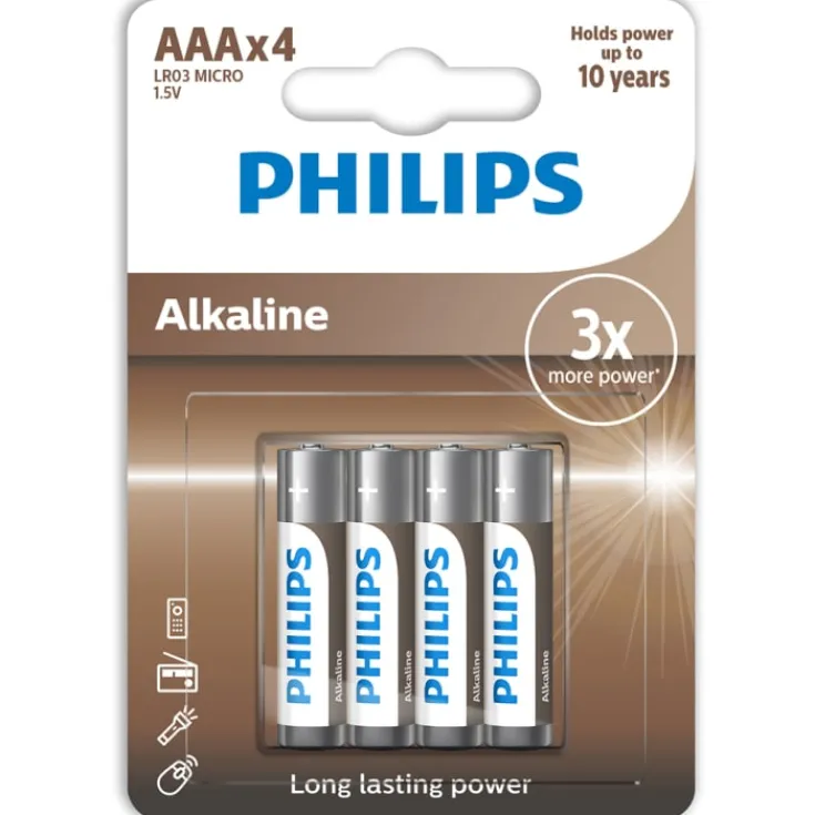 New Tech Alkaline AAA batterier, Batterier