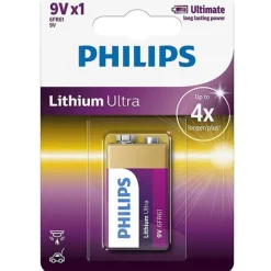 New Ultra Lithium 9V batteri Batterier|Philips