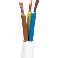 New Rund plastledning PKAJ 3G1,5 mm², , hvid Plastledninger