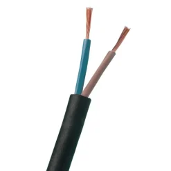 Rund plastledning PKL 2x0,75 mm², sort, Plastledninger