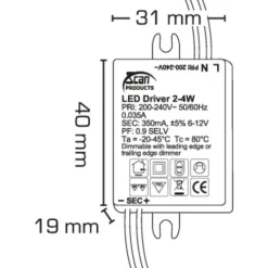 Outlet driver, dæmpbar, Transformere & Drivere|Scan Products