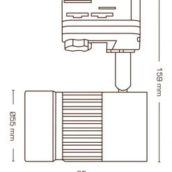 Best Esma 3F skinnespot, 3000K, Ø5,5 cm, sort Skinnespots|Scan Products