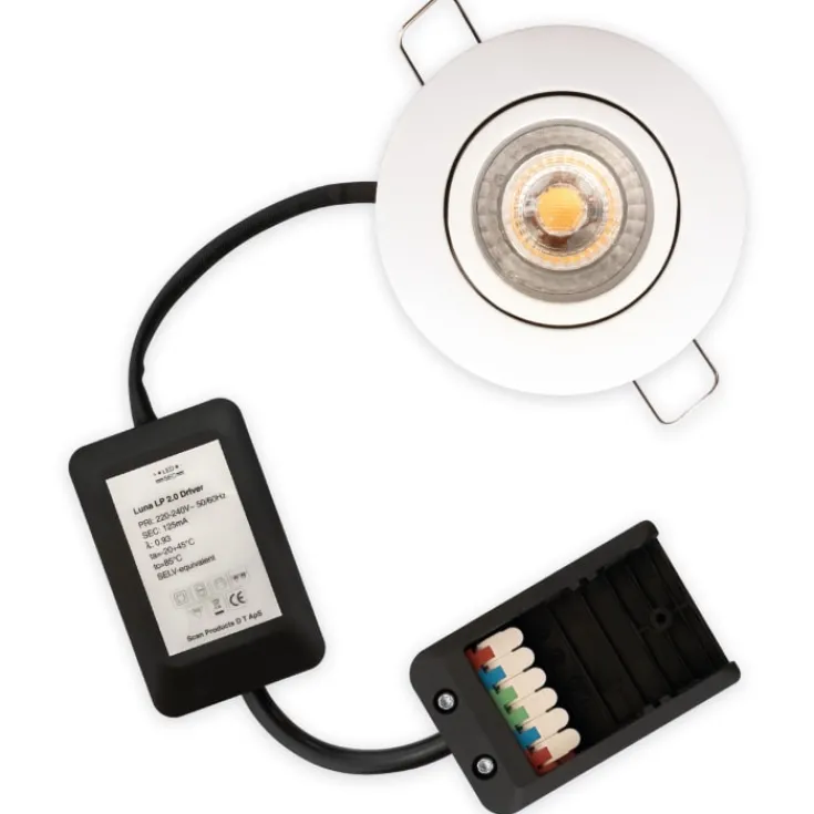 New Luna Low Profile 2.0 indbygningsspot, , mat hvid, 6 stk Indbygningsspots|Scan Products