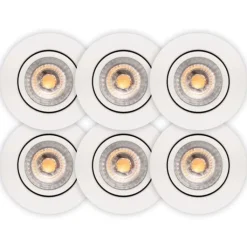 Clearance Luna Low Profile indbygningsspot, mat hvid, , 6 st Indbygningsspots|Scan Products
