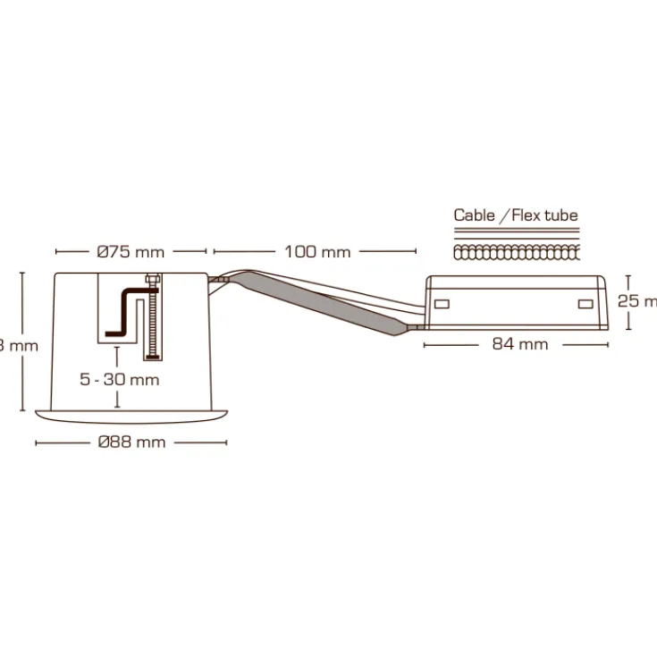 Outlet Luna Quick Install udendørs indbygningsspot, 3000K, Udendørs Spots|Scan Products