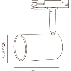 Mita 1F skinnespot, Ø5,5 cm, Skinnespots|Scan Products
