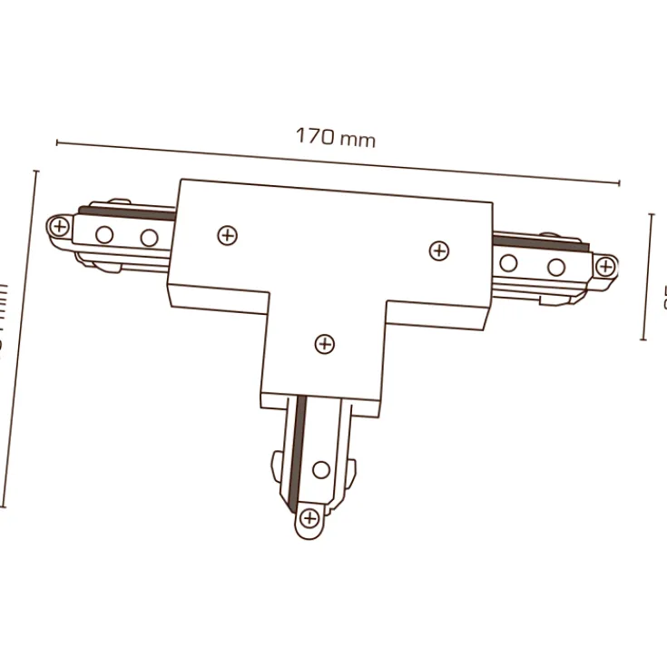 Mita 1F T-stykke, hvid, Strømskinner|Scan Products