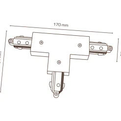 Best Mita 1F T-stykke, hvid, Strømskinner|Scan Products