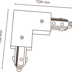 Hot Mita 1F vinkelsstykke, hvid, Strømskinner|Scan Products
