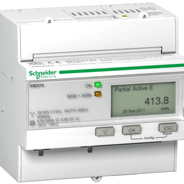 Online Schneider Acti9 kWh måler, tæller, puls, 4P, 400V Tavlekomponenter