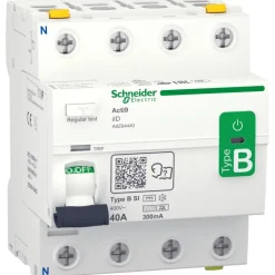 New Schneider Acti9 PFI relæ B-Si, 4P, Schneider Electric