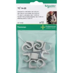 Sale Schneider TC kabelclips 10 stk, grå, Kabelclips- & Bøjler