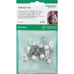 Discount Schneider TCS-C3 skrueclips 10 stk, hvid, Kabelclips- & Bøjler