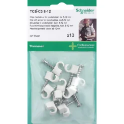 Outlet Schneider TCS-C3 skrueclips 10 stk, hvid, Kabelclips- & Bøjler