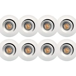 Junistar Bio indbygningsspot, 2700K, , 8-pak Indbygningsspots