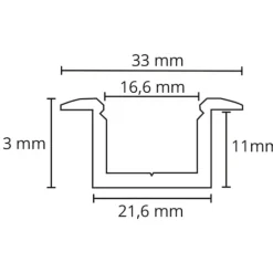 Discount SG StripLine 1,8m LED skinne til indbyg, Led Skinner