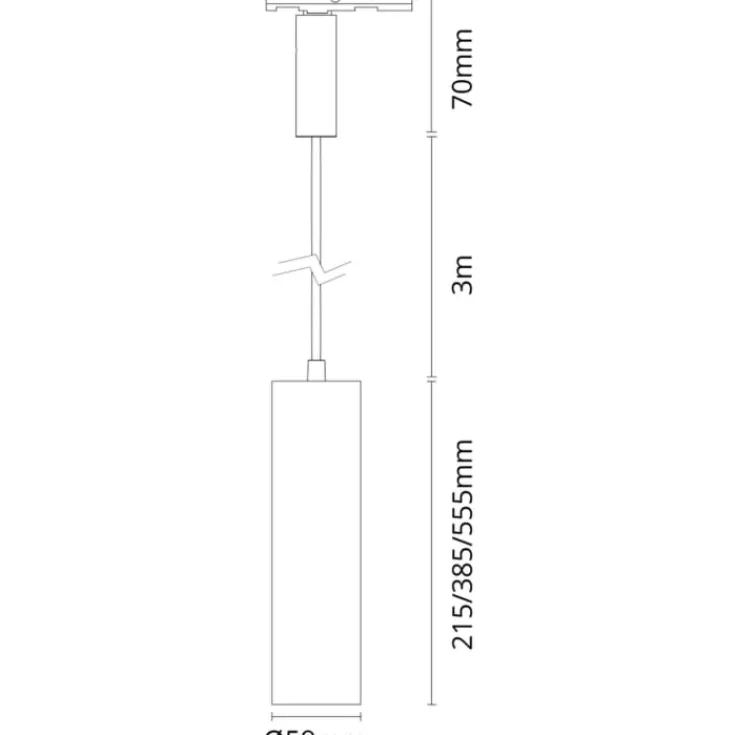 Clearance SG Zip Tube Mini 1F skinnependel, 3000K, Skinnespots
