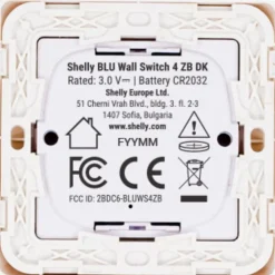 Clearance Blu batteritryk med 4 slutte, Zigbee, Afbrydere