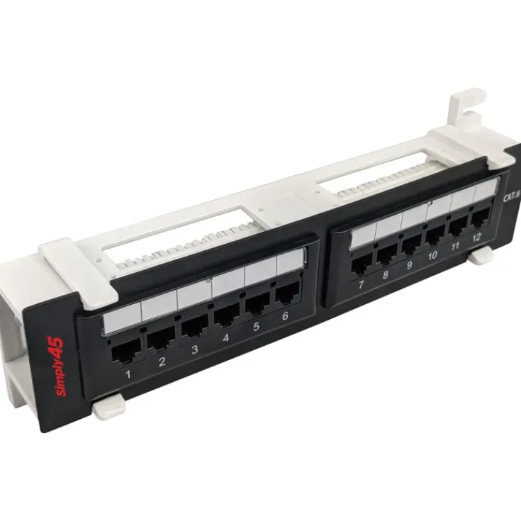 Discount RJ45 Patchpanel 12 port loaded, CAT6, til væg Udtag & Konnektorer