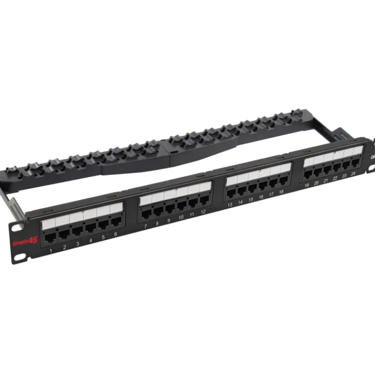 Sale RJ45 Patchpanel Rack 24 Porte loaded, CAT6, uskærmet Udtag & Konnektorer