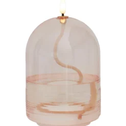 Hot Dea olielampe, batteri, rosa, 15 cm Kunstige Stearinlys