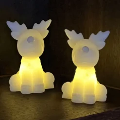 Online Naja rensdyr med lys, 9 cm, 2-pak Julepynt Med Lys|Sirius