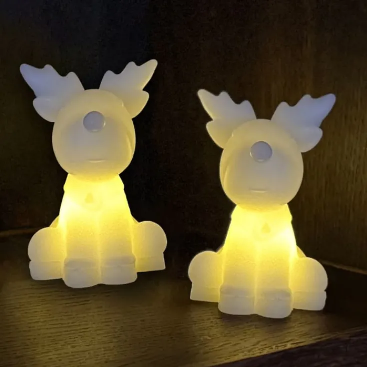 Online Naja rensdyr med lys, 9 cm, 2-pak Julepynt Med Lys|Sirius