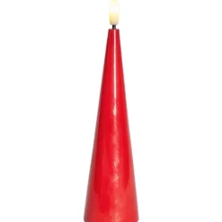 New Sille kegle LED bloklys, batteri, rød, Sirius|Kunstige Stearinlys