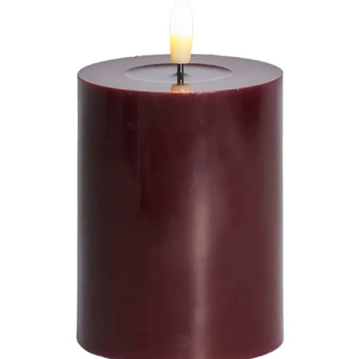Best Sille LED bloklys, batteri, bordeaux, Sirius|Kunstige Stearinlys
