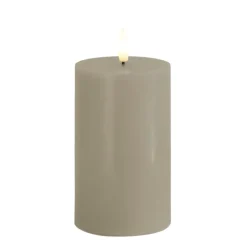 New Sille LED bloklys, batteri, grå Kunstige Stearinlys