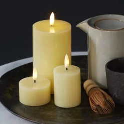 Sale Sille LED bloklys, batteri, gul Sirius|Kunstige Stearinlys