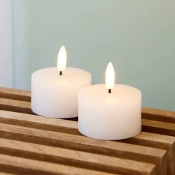 Outlet Sille LED fyrfadslys, batteri, hvid Sirius|Kunstige Stearinlys
