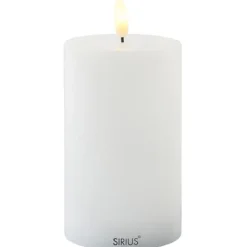Outlet Sille udendørs LED bloklys, batteri, hvid Sirius|Kunstige Stearinlys