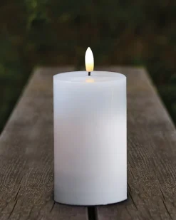 Outlet Sille udendørs LED bloklys, batteri, hvid Sirius|Kunstige Stearinlys
