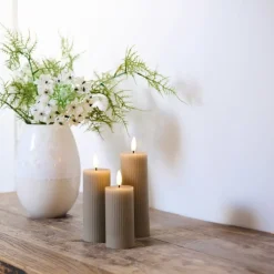 Online Smilla LED bloklys, genopladelig, Tilbud|Kunstige Stearinlys