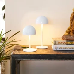 Online Tim genopladelig bordlampe, hvid, 30 cm Udendørs Bordlamper|Genopladelige Lamper