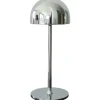 Hot Tim genopladelig bordlampe, krom, 30 cm Udendørs Bordlamper|Genopladelige Lamper