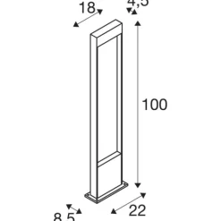 Outlet Flatt Pole havelampe, antracit, Havelamper