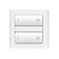 Zigbee kontakt/lysdæmper til LK Fuga, tænd/sluk tangenter i hvid med LK Fuga Soft 63 ramme & monteringsramme Lysdæmpere