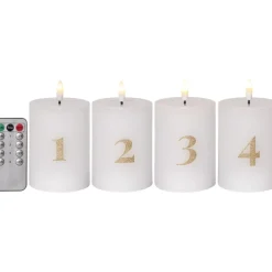 Best advent LED bloklys, batteri, 12,5 cm Julepynt Med Lys