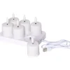 Hot Charge LED bloklys, 8,5 cm, 6-pak Kunstige Stearinlys