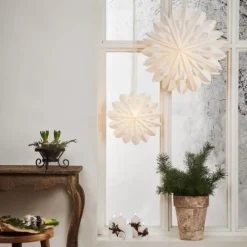 Discount Clipp julestjerne med lys, 40 cm, hvid Julestjerner Med Lys