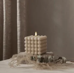 Discount Flamme Dot Bubble LED stearinlys, beige Kunstige Stearinlys