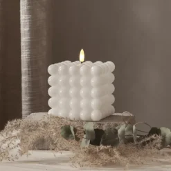 Online Flamme Dot Bubble LED stearinlys, hvid Kunstige Stearinlys
