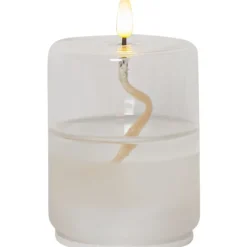 Clearance Flamme Float stearinlys i glaslanterne Kunstige Stearinlys