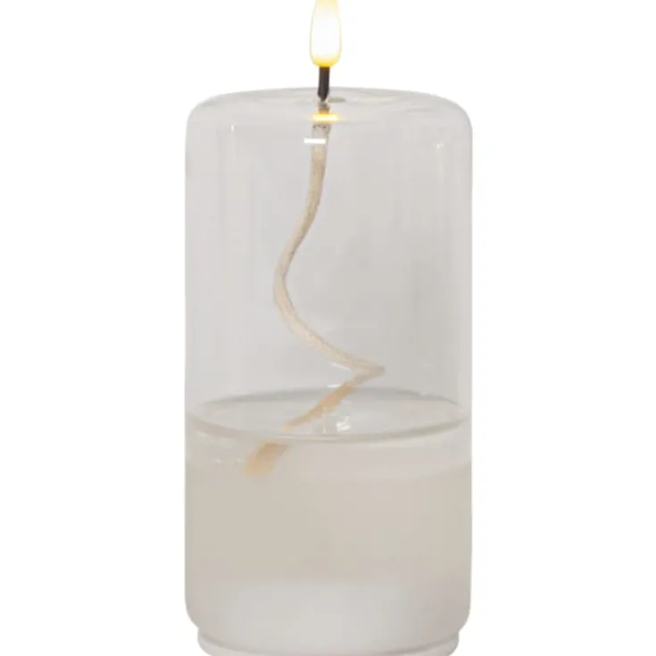 New Flamme Float stearinlys i glaslanterne Kunstige Stearinlys