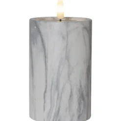 Sale Flamme Marble LED bloklys, batteri Kunstige Stearinlys