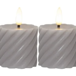 Sale Flamme Swirl LED bloklys, batteri, Kunstige Stearinlys