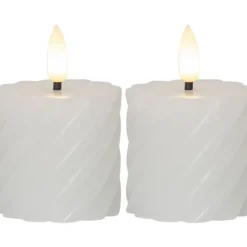 Online Flamme Swirl LED bloklys, batteri, Kunstige Stearinlys
