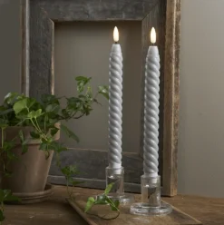 New Flamme Swirl LED kronelys, batteri, Kunstige Stearinlys